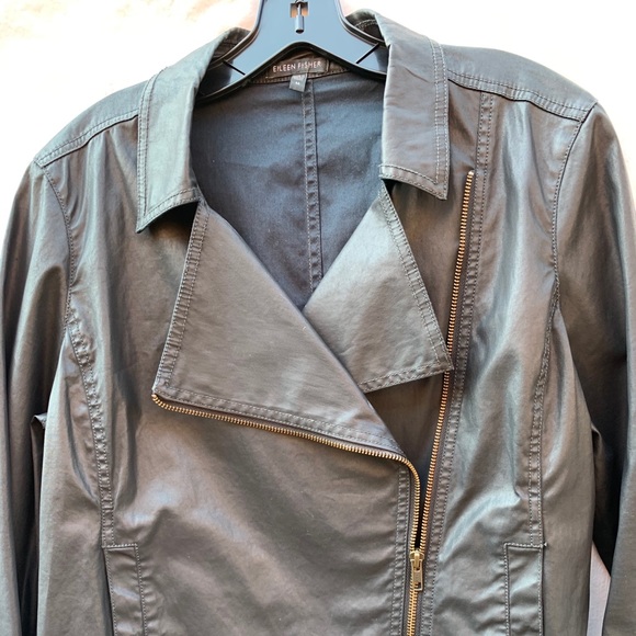 eileen fisher leather jacket